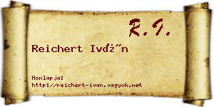 Reichert Iván névjegykártya